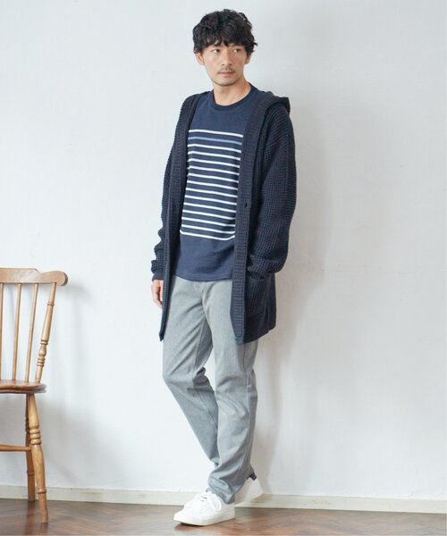 ikka（イッカ）の「ダブルジャカードボーダーロンT（Tシャツ/カットソー・メンズ・オフホワイト/ブルー/ブラック/ネイビー・M/L/XL/S）」の11枚目の写真