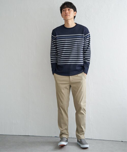 ikka（イッカ）の「ダブルジャカードボーダーロンT（Tシャツ/カットソー・メンズ・オフホワイト/ブルー/ブラック/ネイビー・M/L/XL/S）」の13枚目の写真