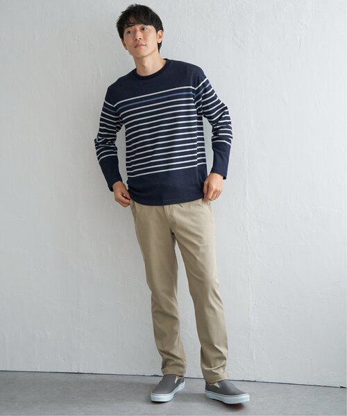 ikka（イッカ）の「ダブルジャカードボーダーロンT（Tシャツ/カットソー・メンズ・オフホワイト/ブルー/ブラック/ネイビー・M/L/XL/S）」の14枚目の写真