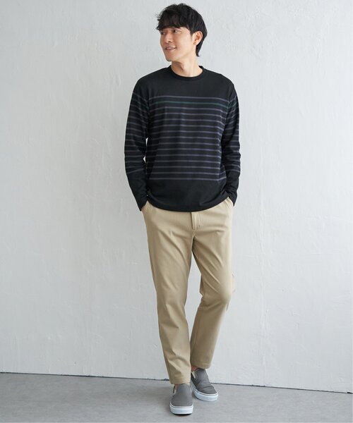 ikka（イッカ）の「ダブルジャカードボーダーロンT（Tシャツ/カットソー・メンズ・オフホワイト/ブルー/ブラック/ネイビー・M/L/XL/S）」の17枚目の写真