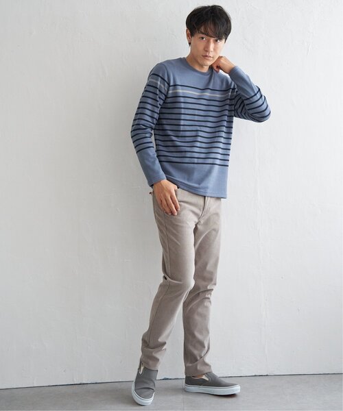 ikka（イッカ）の「ダブルジャカードボーダーロンT（Tシャツ/カットソー・メンズ・オフホワイト/ブルー/ブラック/ネイビー・M/L/XL/S）」の20枚目の写真