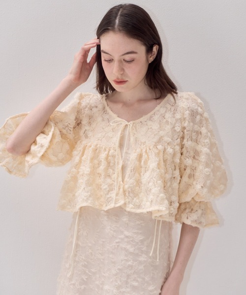 muguet（ミュゲ）の「【オケージョン対応】フラワーリボンボレロ（カーディガン/ボレロ・レディース・ピンク/アイボリー・FREE）」の17枚目の写真