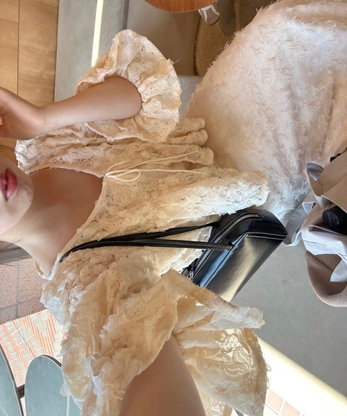 muguet（ミュゲ）の「【オケージョン対応】フラワーリボンボレロ（カーディガン/ボレロ・レディース・ピンク/アイボリー・FREE）」の9枚目の写真