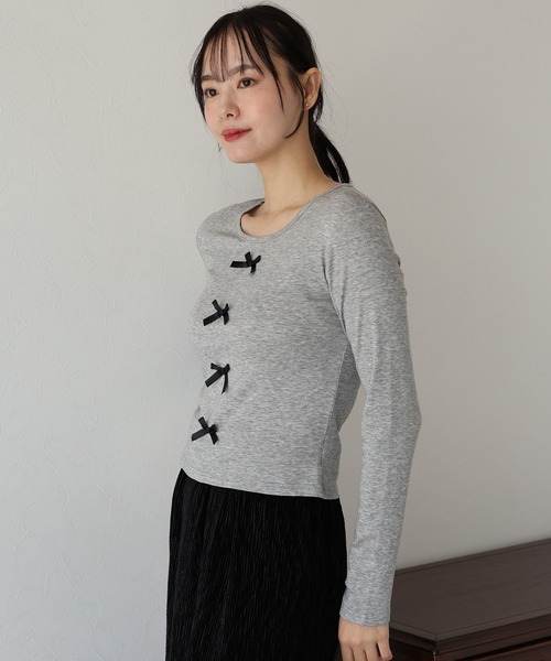 BLUEEAST(ブルーイースト)の「リボン付きカットソー(Tシャツ/カットソー・レディース・ブラック/グレー/ホワイト・MEDIUM)」の17枚目の写真