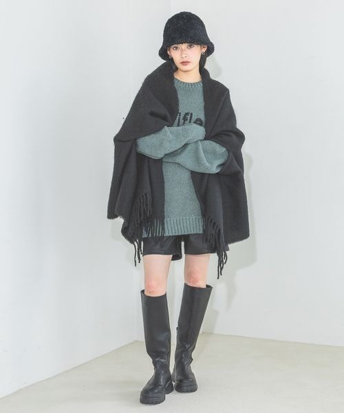 JEANASIS(ジーナシス)の「2WAY BIGストール/145154(ストール/ショール・レディース・グレー/ブラック/イエロー系その他・FREE)」の10枚目の写真