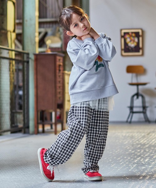 MARKEY'S(マーキーズ)の「ギンガムチェックチュールドッキングスウェットパンツ(スウェットパンツ・キッズ・グリーン/ブラック/レッド・150/140/130/120/110/100/90)」の15枚目の写真