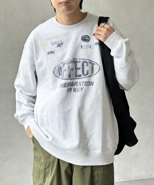 CPCM(シーピーシーエム)の「レーシングプリントスウェット(Tシャツ/カットソー・メンズ・グレー/ブラック・LARGE/MEDIUM)」の1枚目の写真