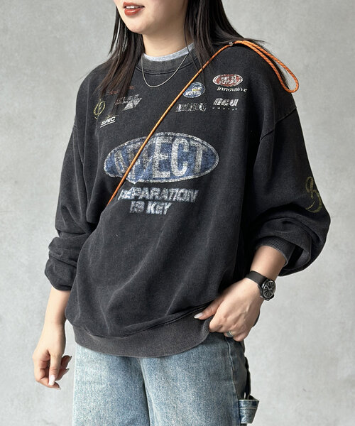 CPCM(シーピーシーエム)の「レーシングプリントスウェット(Tシャツ/カットソー・メンズ・グレー/ブラック・LARGE/MEDIUM)」の2枚目の写真