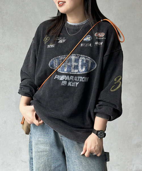 CPCM(シーピーシーエム)の「レーシングプリントスウェット(Tシャツ/カットソー・メンズ・グレー/ブラック・LARGE/MEDIUM)」の3枚目の写真