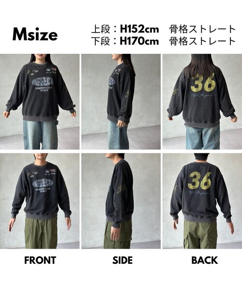 CPCM(シーピーシーエム)の「レーシングプリントスウェット(Tシャツ/カットソー・メンズ・グレー/ブラック・LARGE/MEDIUM)」の8枚目の写真