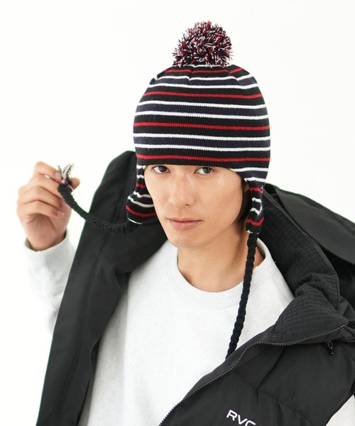 NAUTICA（ノーティカ）の「NAUTICA/ノーティカ ビーニー MULTI STRIPE KNTI GUIDE NT140（ニットキャップ/ビーニー・メンズ・ブラック×ホワイト/ブラウン系その他・FREE）」の4枚目の写真