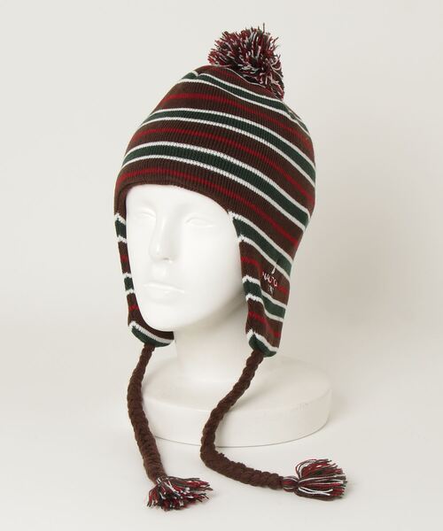 NAUTICA（ノーティカ）の「NAUTICA/ノーティカ ビーニー MULTI STRIPE KNTI GUIDE NT140（ニットキャップ/ビーニー・メンズ・ブラック×ホワイト/ブラウン系その他・FREE）」の9枚目の写真