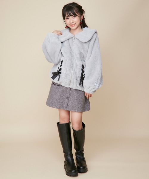 JENNI love（ジェニィラブ）の「エコファーえり付レースアップ