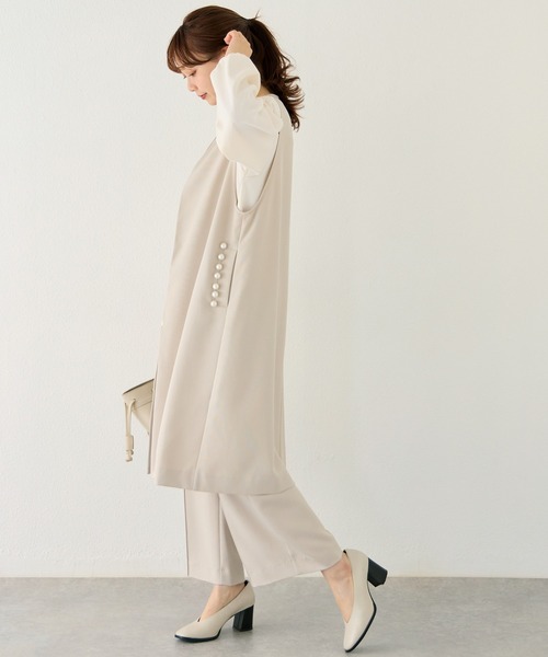 LAVEANGE（ラビアンジェ）の「【洗える】パールポケットロングジレ /セットアップ対応（ベスト・レディース・ベージュ/ブラック・5L/4L/3L/LL/M）」の17枚目の写真