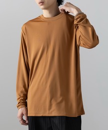 【wundou】アースカラー長袖 無地 Tシャツ ロンT  オーバーサイズ ビッグシルエット P951
