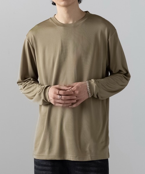 SETUP7（セットアップセブン）の「【wundou】アースカラー長袖 無地 Tシャツ ロンT  オーバーサイズ ビッグシルエット P951（Tシャツ/カットソー・メンズ・カーキ/グレー/ブラウン・L/XL/XXL）」の3枚目の写真