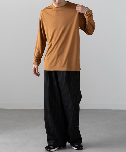 SETUP7（セットアップセブン）の「【wundou】アースカラー長袖 無地 Tシャツ ロンT  オーバーサイズ ビッグシルエット P951（Tシャツ/カットソー・メンズ・カーキ/グレー/ブラウン・L/XL/XXL）」の6枚目の写真