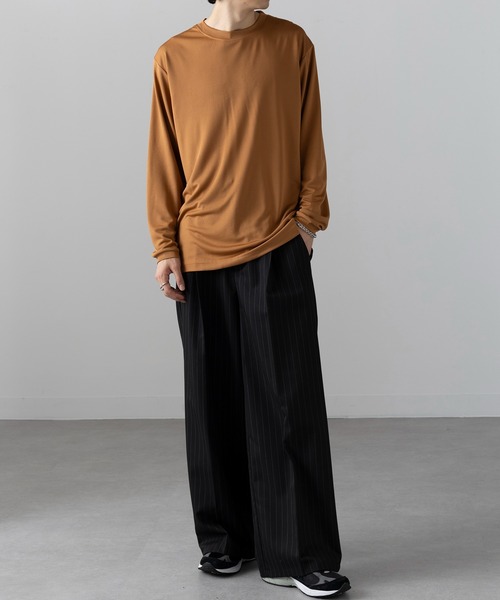 SETUP7（セットアップセブン）の「【wundou】アースカラー長袖 無地 Tシャツ ロンT  オーバーサイズ ビッグシルエット P951（Tシャツ/カットソー・メンズ・カーキ/グレー/ブラウン・L/XL/XXL）」の7枚目の写真