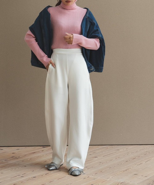 bohmal（ボマール）の「ボンディングカーブパンツ（その他パンツ・レディース・ブラック/アイボリー・MEDIUM）」の3枚目の写真