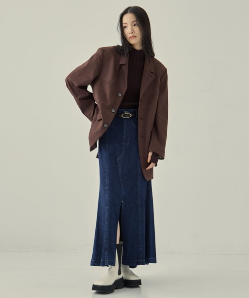 STUDIOUS（ステュディオス）の「【STUDIOUS/ステュディオス】バックフレアデニムスカート（スカート・レディース・グレー/ダークインディゴブルー・1/2）」の16枚目の写真