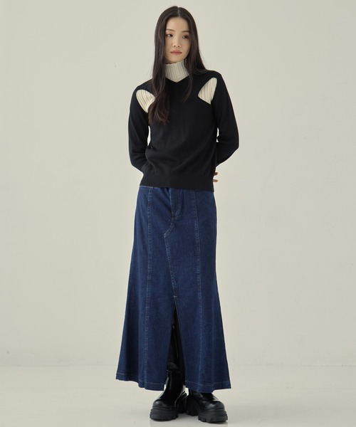 STUDIOUS（ステュディオス）の「【STUDIOUS/ステュディオス】バックフレアデニムスカート（スカート・レディース・グレー/ダークインディゴブルー・1/2）」の17枚目の写真