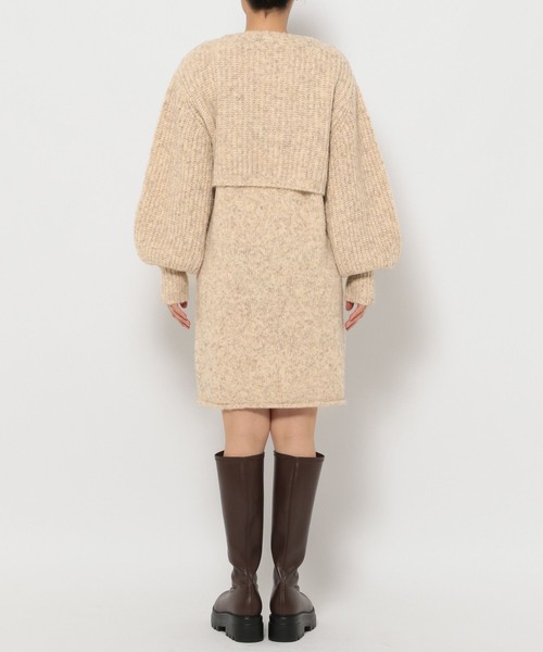 セール】メランジカーディガンキャミ2Pワンピース 152617