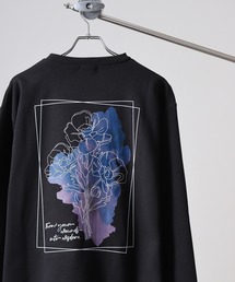 WS select ストレッチ裏起毛 ワンポイント刺繍 花柄デザインスウェットシャツ