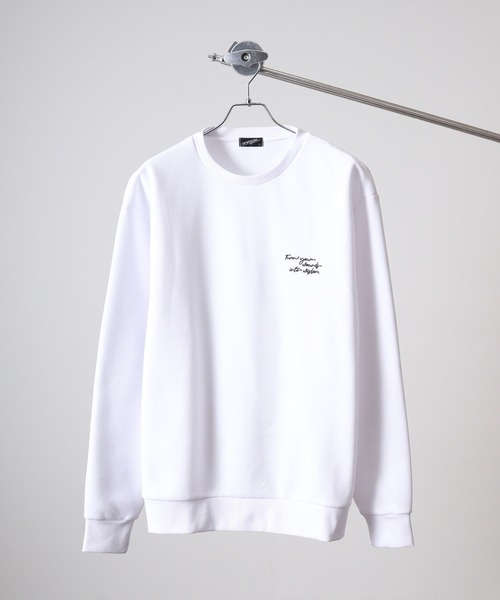 WS select ストレッチ裏起毛 ワンポイント刺繍 花柄デザインスウェットシャツ（スウェット）｜FUNALIVE（ファンアライブ）