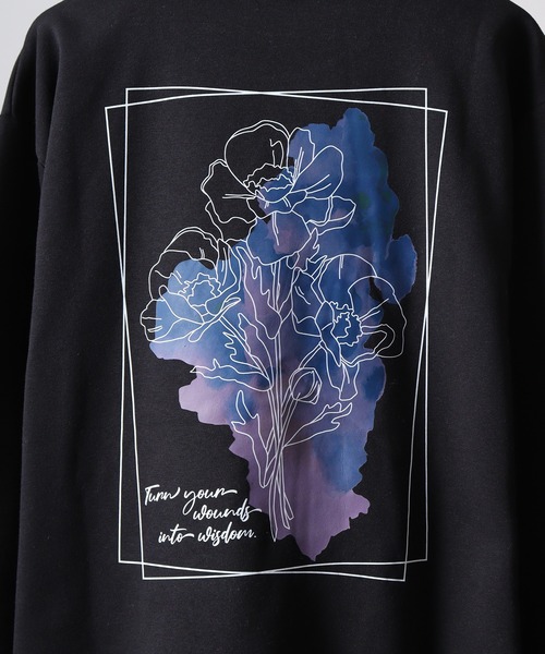 WS select ストレッチ裏起毛 ワンポイント刺繍 花柄デザインスウェットシャツ（スウェット）｜FUNALIVE（ファンアライブ）