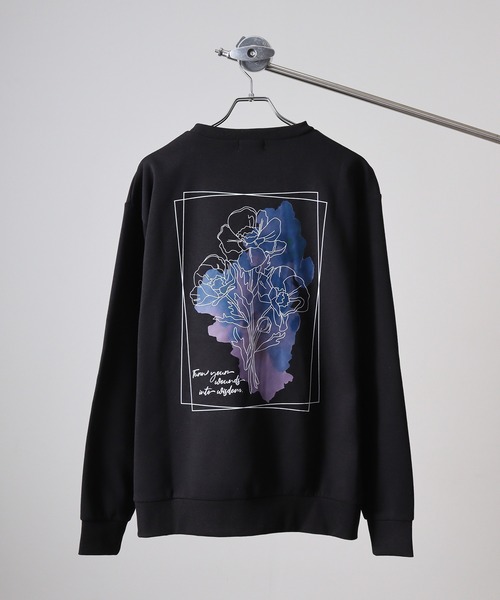 WS select ストレッチ裏起毛 ワンポイント刺繍 花柄デザインスウェットシャツ（スウェット）｜FUNALIVE（ファンアライブ）
