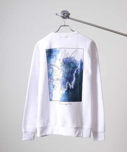 WS select ストレッチ裏起毛 ワンポイント刺繍 花柄デザインスウェットシャツ（スウェット）｜FUNALIVE（ファンアライブ）