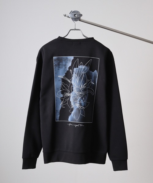 WS select ストレッチ裏起毛 ワンポイント刺繍 花柄デザインスウェットシャツ（スウェット）｜FUNALIVE（ファンアライブ）