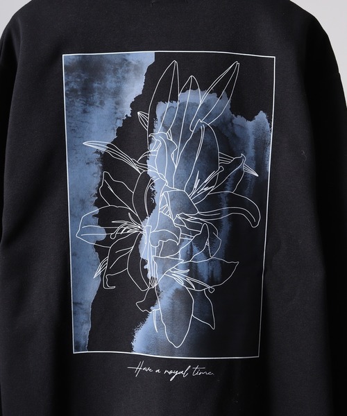 WS select ストレッチ裏起毛 ワンポイント刺繍 花柄デザインスウェットシャツ（スウェット）｜FUNALIVE（ファンアライブ）