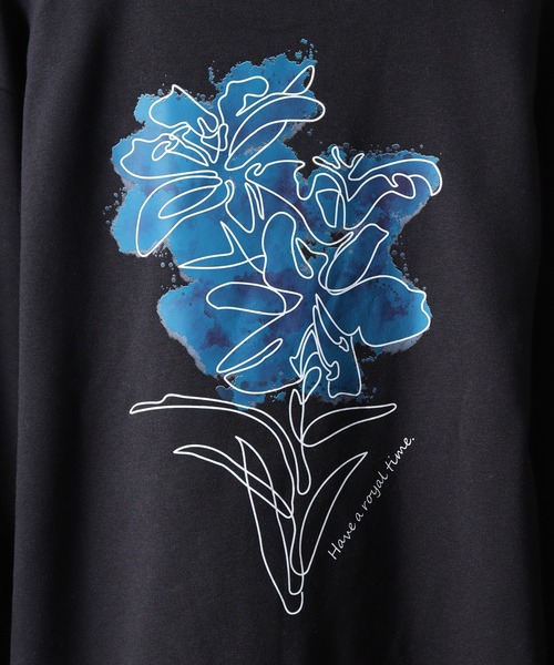 WS select ストレッチ裏起毛 ワンポイント刺繍 花柄デザインスウェットシャツ（スウェット）｜FUNALIVE（ファンアライブ）