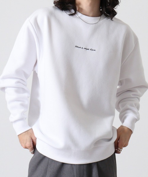 WS select ストレッチ裏起毛 ワンポイント刺繍 花柄デザインスウェットシャツ（スウェット）｜FUNALIVE（ファンアライブ）