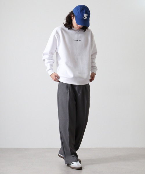 WS select ストレッチ裏起毛 ワンポイント刺繍 花柄デザインスウェットシャツ（スウェット）｜FUNALIVE（ファンアライブ）