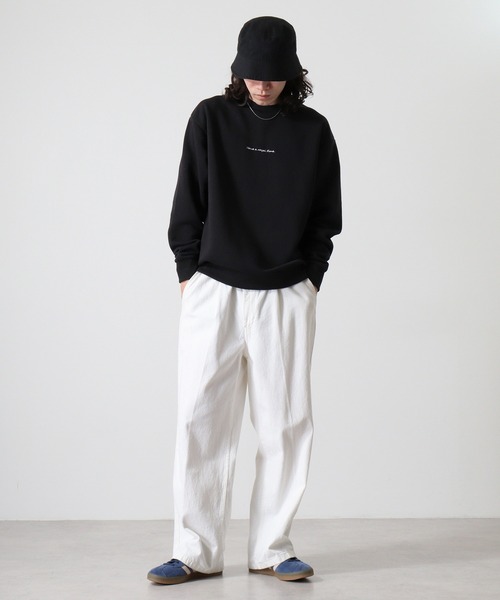 WS select ストレッチ裏起毛 ワンポイント刺繍 花柄デザインスウェットシャツ（スウェット）｜FUNALIVE（ファンアライブ）