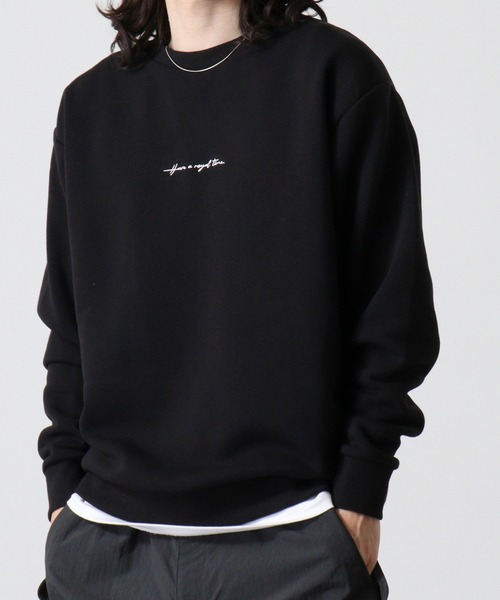 WS select ストレッチ裏起毛 ワンポイント刺繍 花柄デザインスウェットシャツ（スウェット）｜FUNALIVE（ファンアライブ）