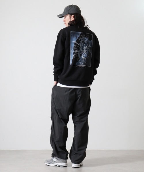 WS select ストレッチ裏起毛 ワンポイント刺繍 花柄デザインスウェットシャツ（スウェット）｜FUNALIVE（ファンアライブ）