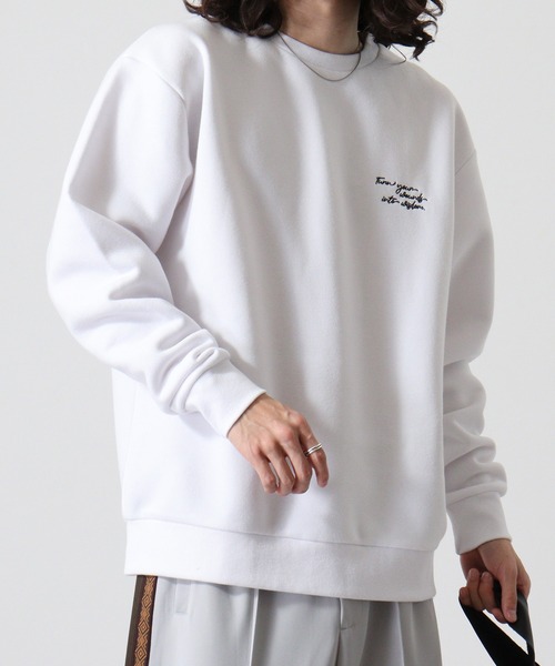 WS select ストレッチ裏起毛 ワンポイント刺繍 花柄デザインスウェットシャツ（スウェット）｜FUNALIVE（ファンアライブ）