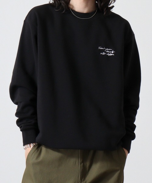 WS select ストレッチ裏起毛 ワンポイント刺繍 花柄デザインスウェットシャツ（スウェット）｜FUNALIVE（ファンアライブ）