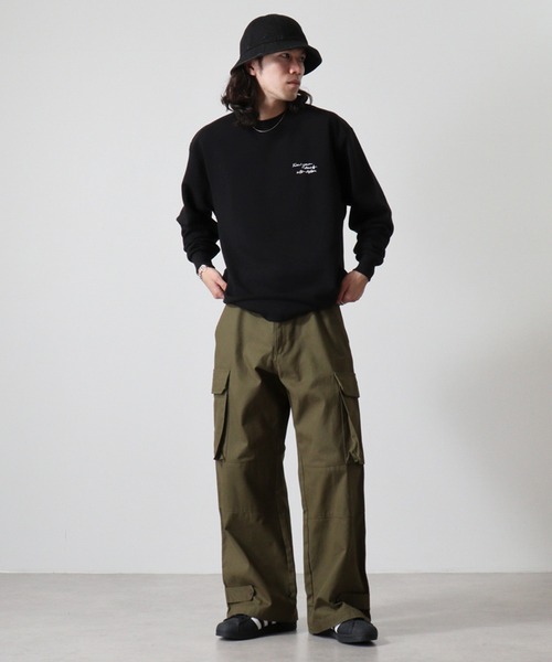 WS select ストレッチ裏起毛 ワンポイント刺繍 花柄デザインスウェットシャツ（スウェット）｜FUNALIVE（ファンアライブ）