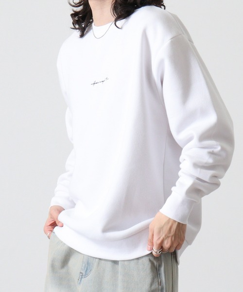 WS select ストレッチ裏起毛 ワンポイント刺繍 花柄デザインスウェットシャツ（スウェット）｜FUNALIVE（ファンアライブ）