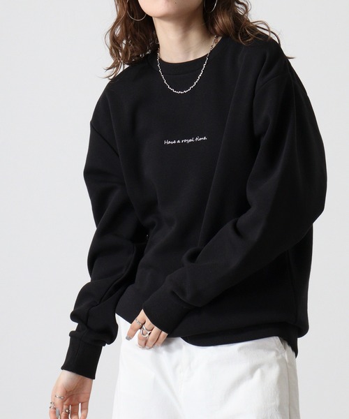 WS select ストレッチ裏起毛 ワンポイント刺繍 花柄デザインスウェットシャツ（スウェット）｜FUNALIVE（ファンアライブ）