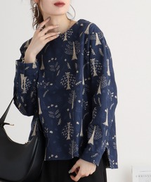 EMAGO 森刺繍ブラウス