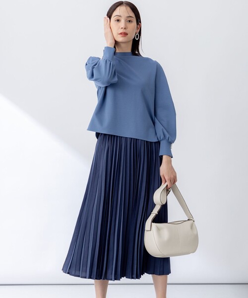 組曲（クミキョク）の「ポンチトップス×プリーツスカートセットアップ（セットアップ・レディース・ブルー系/ネイビー系/アイボリー系・S2）」の14枚目の写真