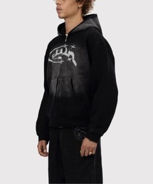 【 B'day / ビーデー 】ヴィンテージ加工 プリント ボックスシルエットZIP-PK