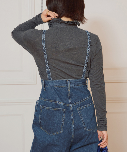 追加》IENA LA BOUCLE フリルヘンリーネックカットソー2（Tシャツ