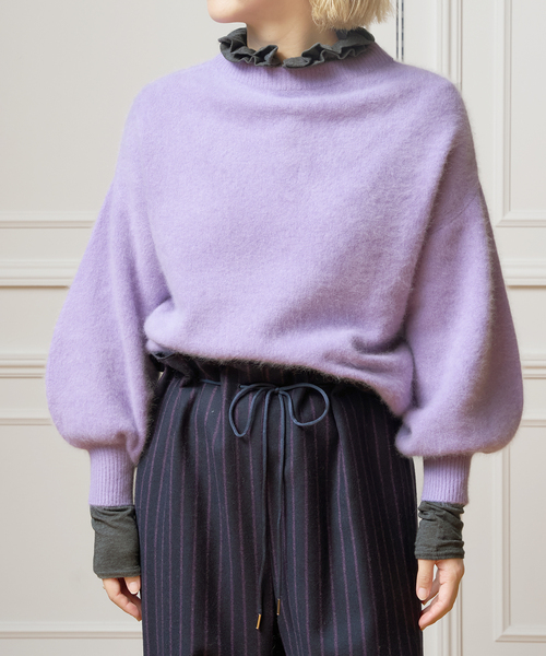 追加》IENA LA BOUCLE フリルヘンリーネックカットソー2（Tシャツ