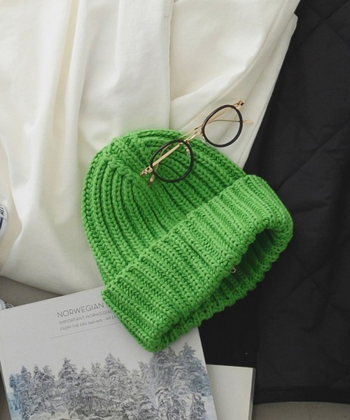 studio CLIP（スタディオクリップ）の「バルキーリブワッチ（ニットキャップ/ビーニー・レディース・グリーン/グレー/ブラック/アイボリー・FREE）」の6枚目の写真
